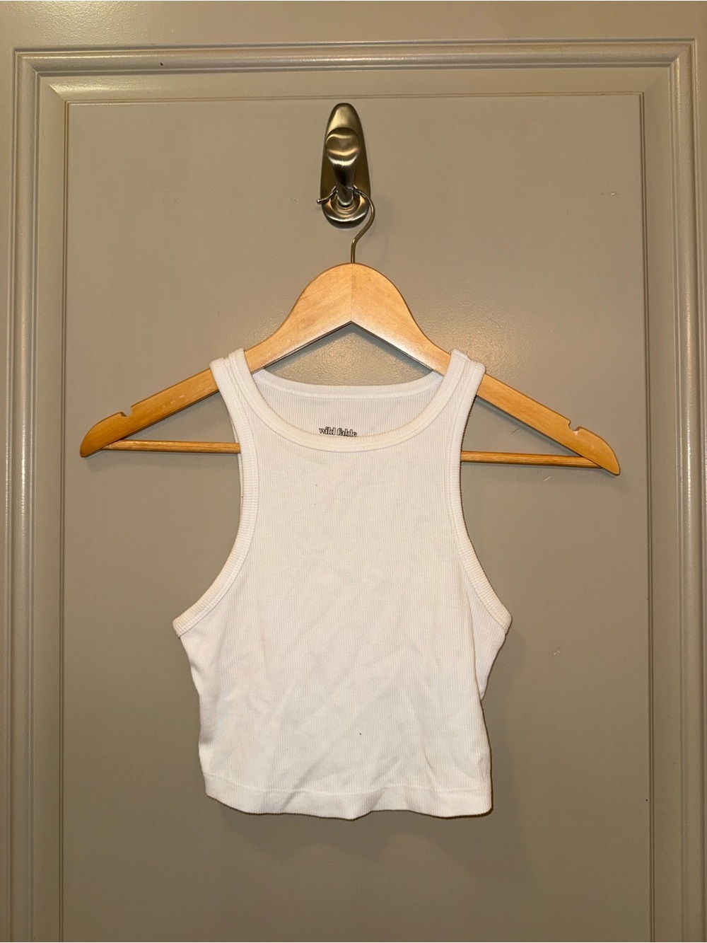 wild fable White Ribbed Crop Tank Top